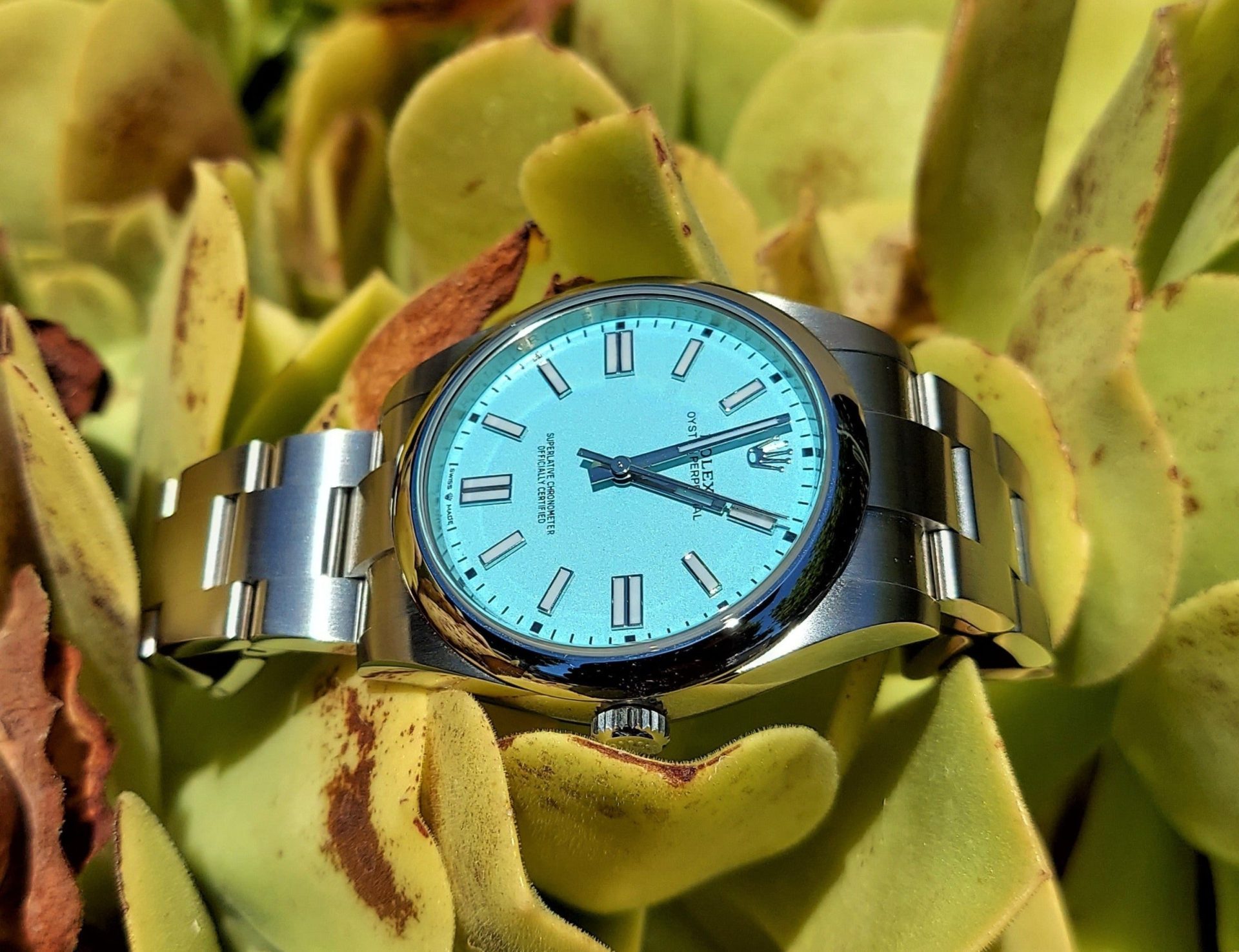 Rolex Men s 41mm Oyster Perpetual 124300 Tiffany Blue steel