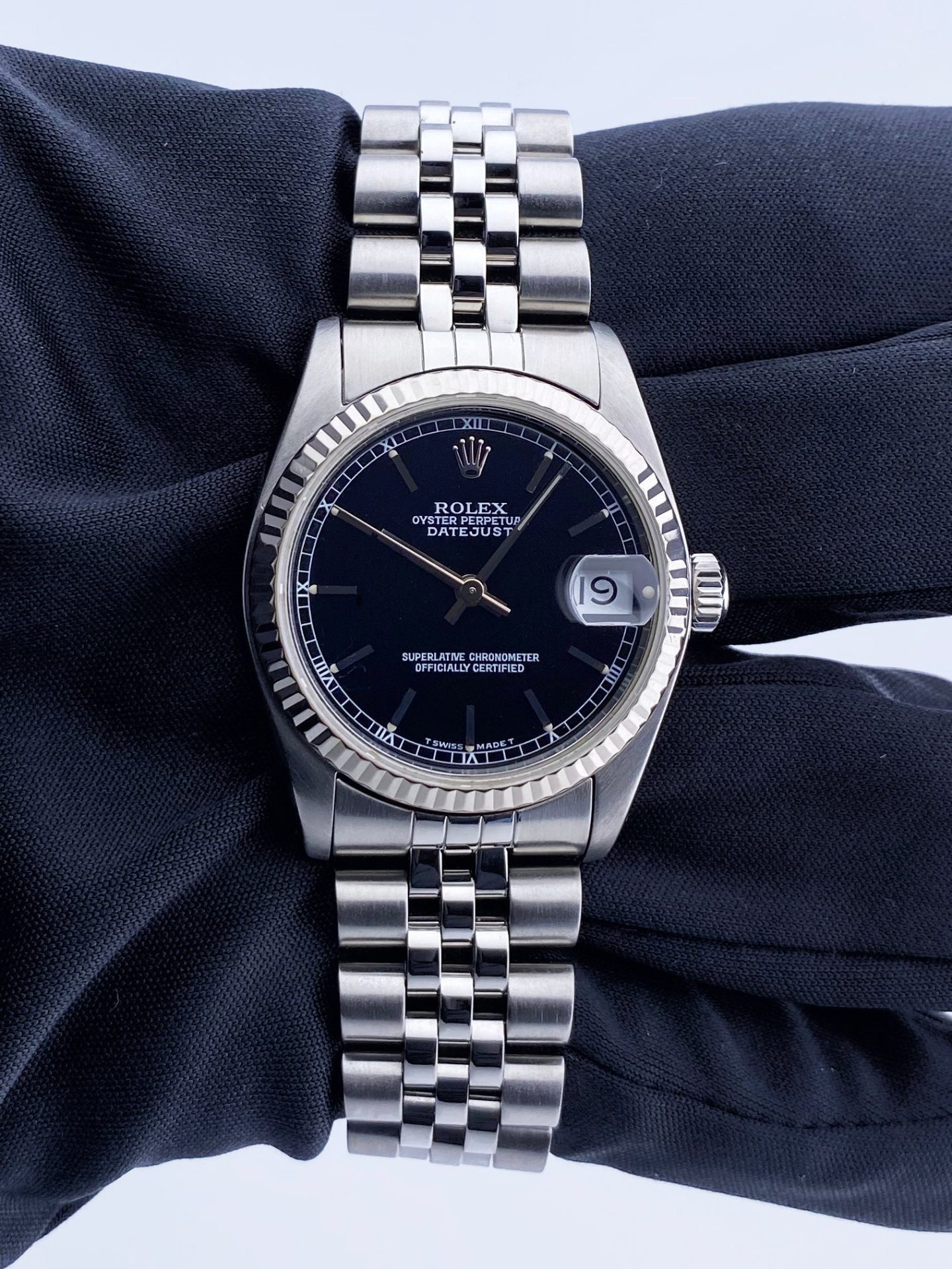 Rolex Datejust 68274 Black Dial Midsize Ladies Watch