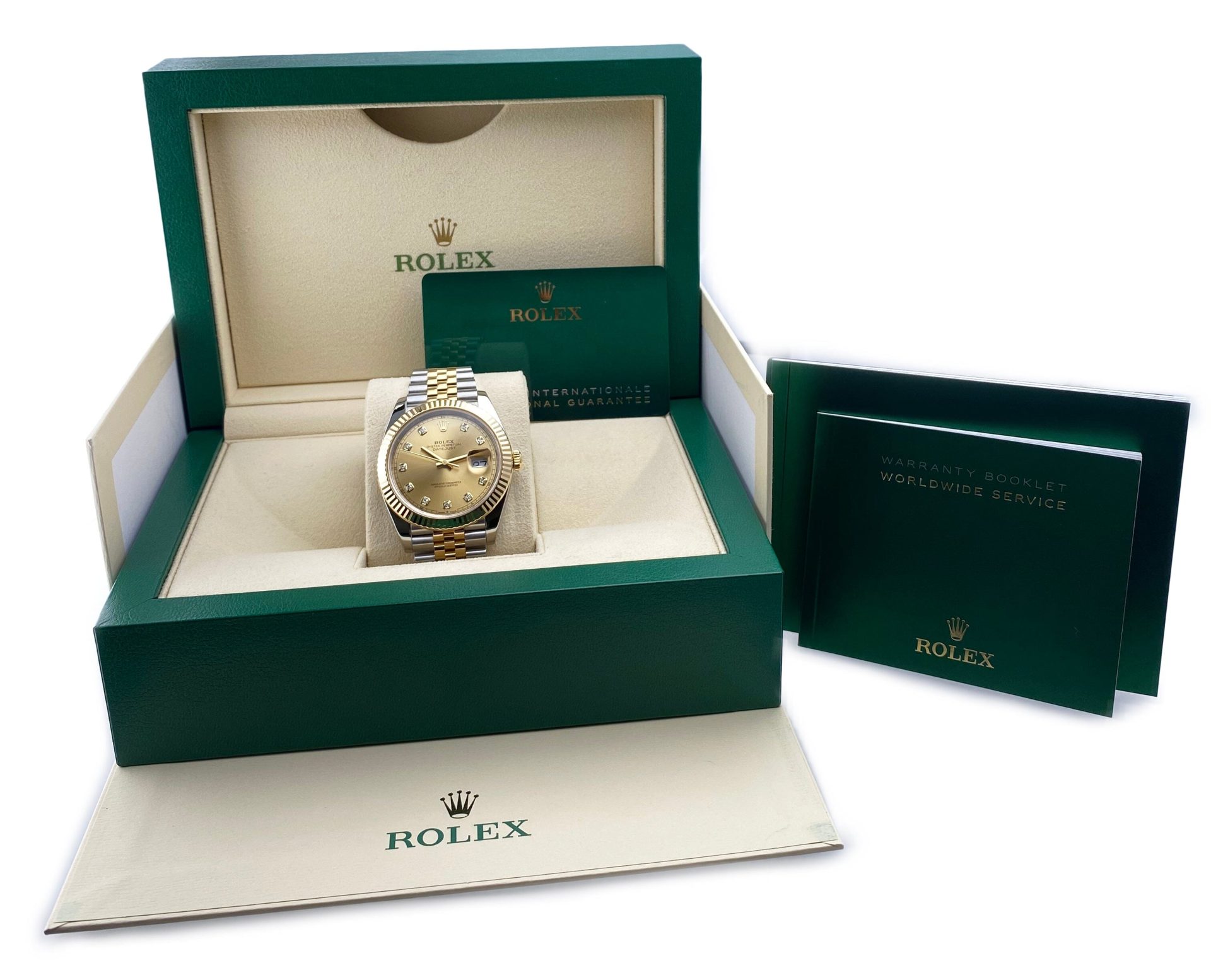 Rolex Datejust 41 126333 Diamond Dial Mens Watch Box Papers