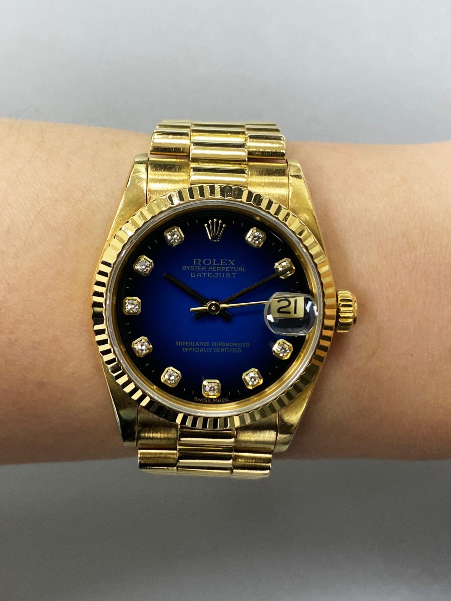 Rolex DateJust 68278 Blue Vignette Ladies Watch Box Papers