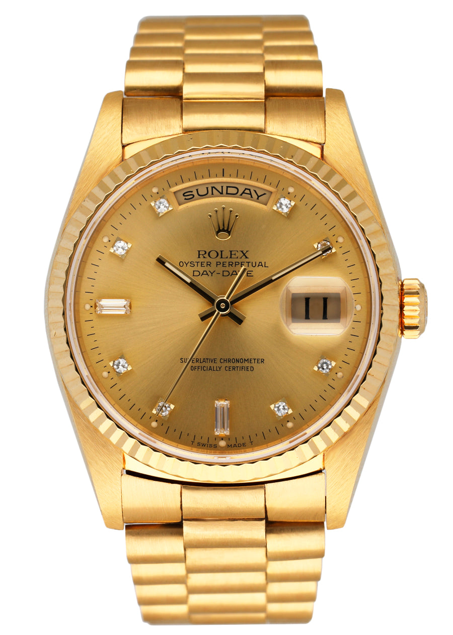 Rolex Day Date 18238 President Diamond Dial Mens Watch