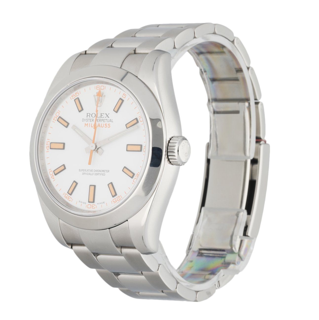 Rolex Milgauss 116400 White Dial Mens Watch Box Papers