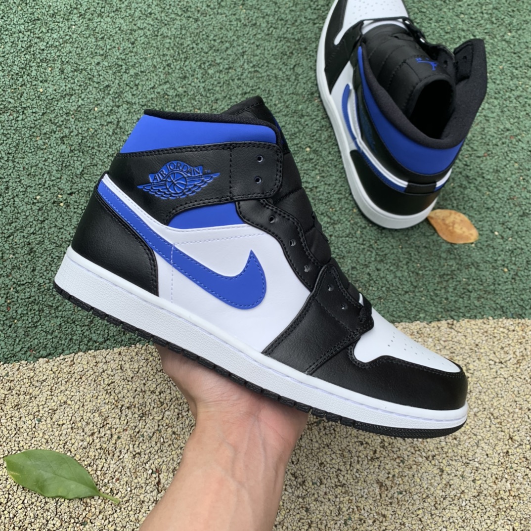 Jordan 1 Mid White Black Racer Blue 554724-140