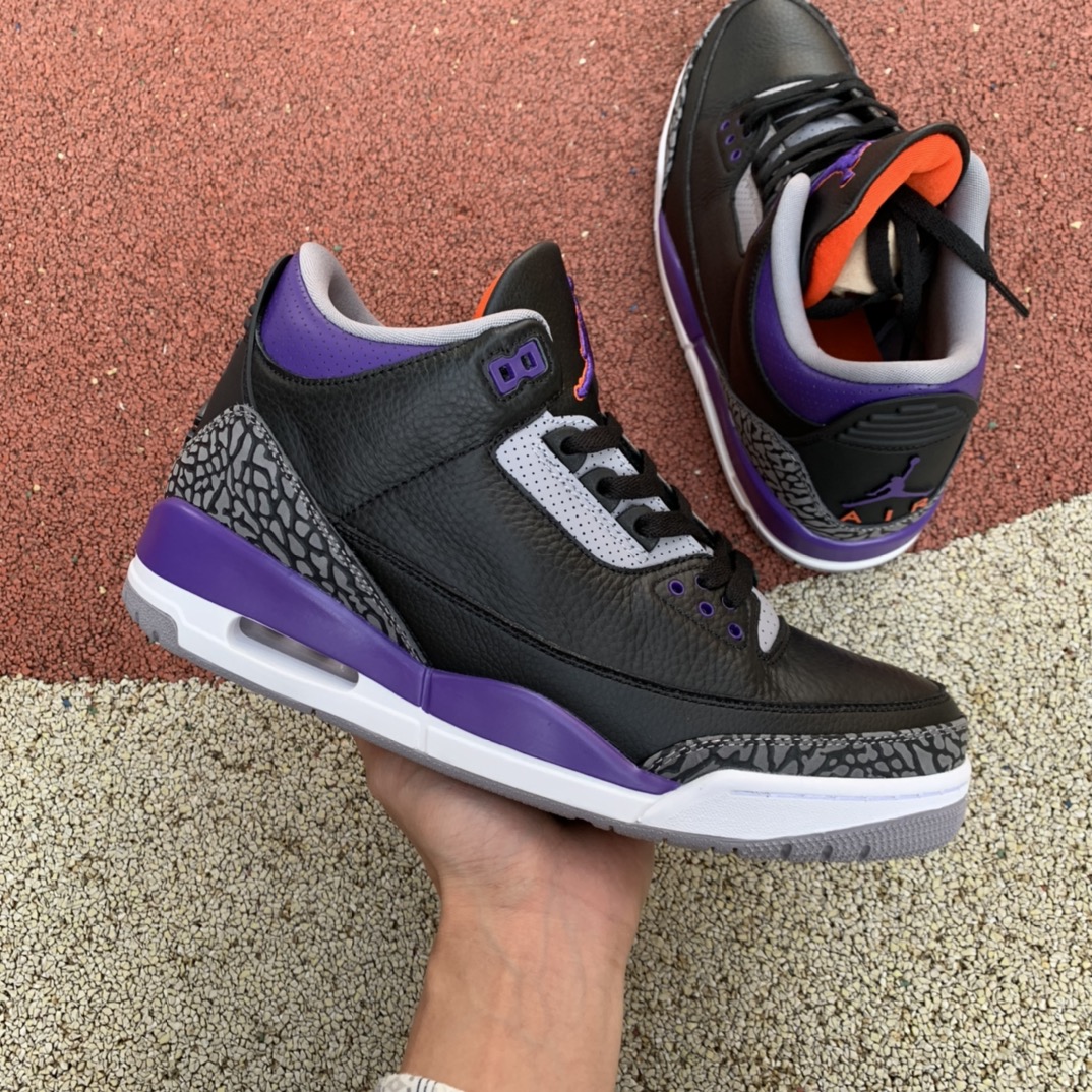 Jordan 3 Retro Black Court Purple CT8532-050