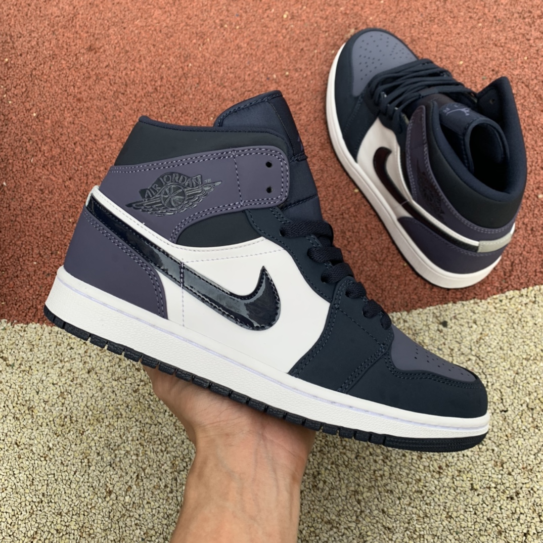 Jordan 1 Mid Obsidian Sanded Purple 554724-445