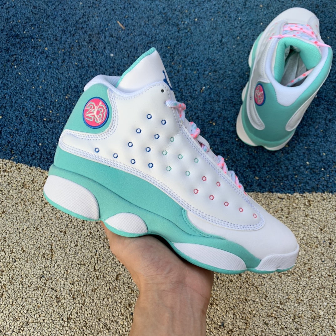 Jordan 13 Retro White Soar Green Pink 439358-100