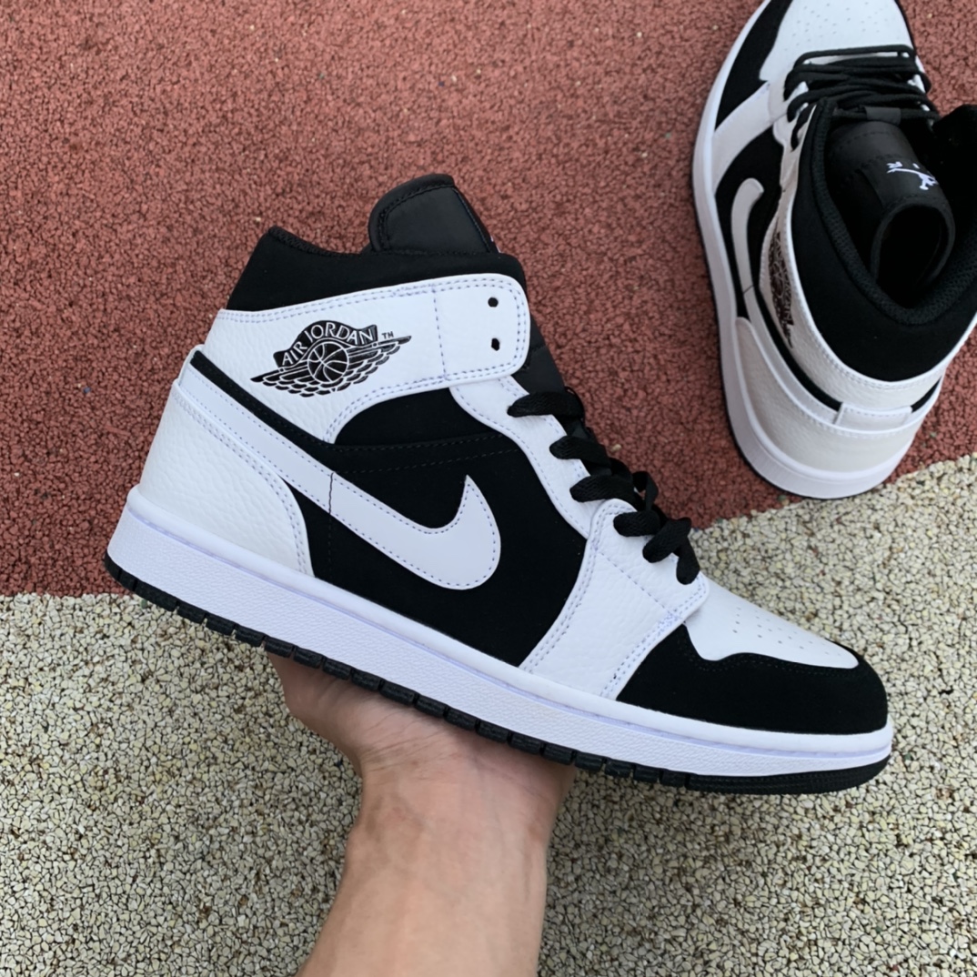 Jordan 1 Mid White Black 554724-113