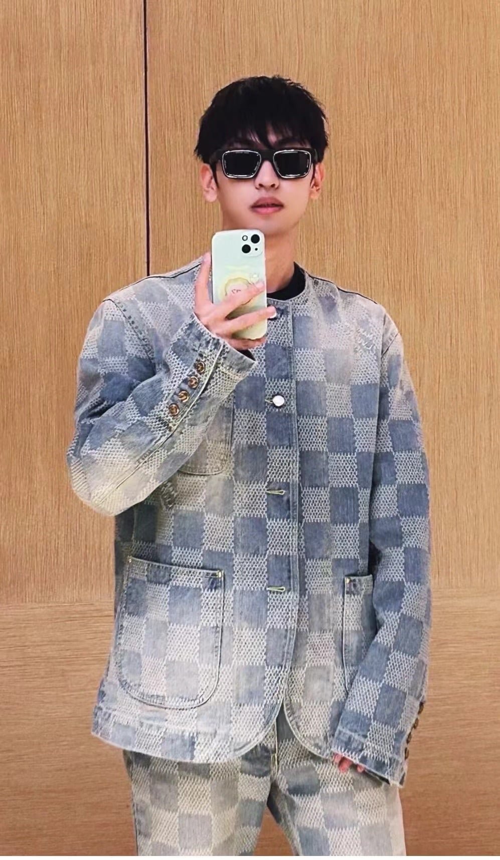 LV Damier Denim Chic Jacket+Damier Bootcut Denim Pants