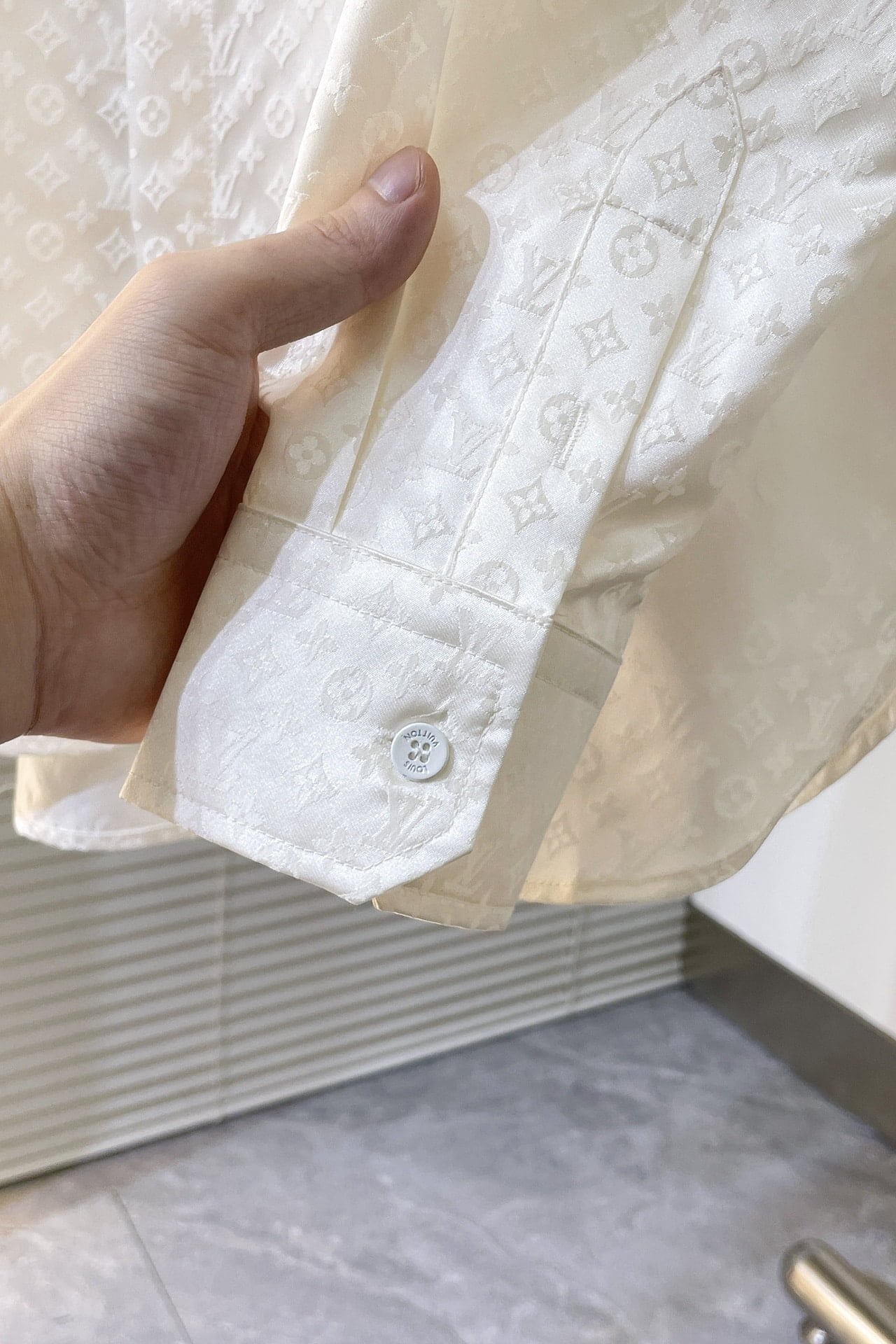 LV Monogram Long-Sleeved Silk Shirt