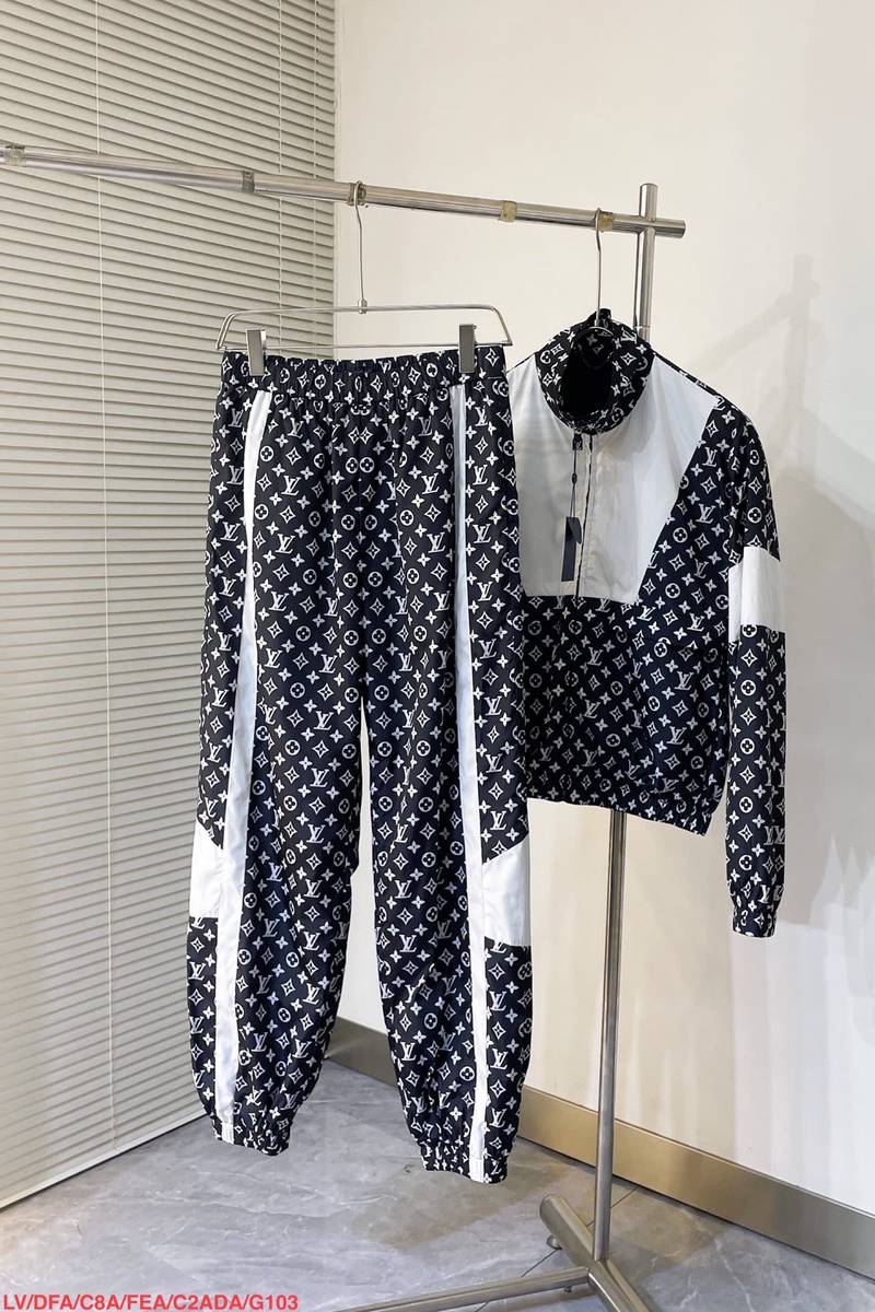LV Monogram Printed Technical Track Top+Pants