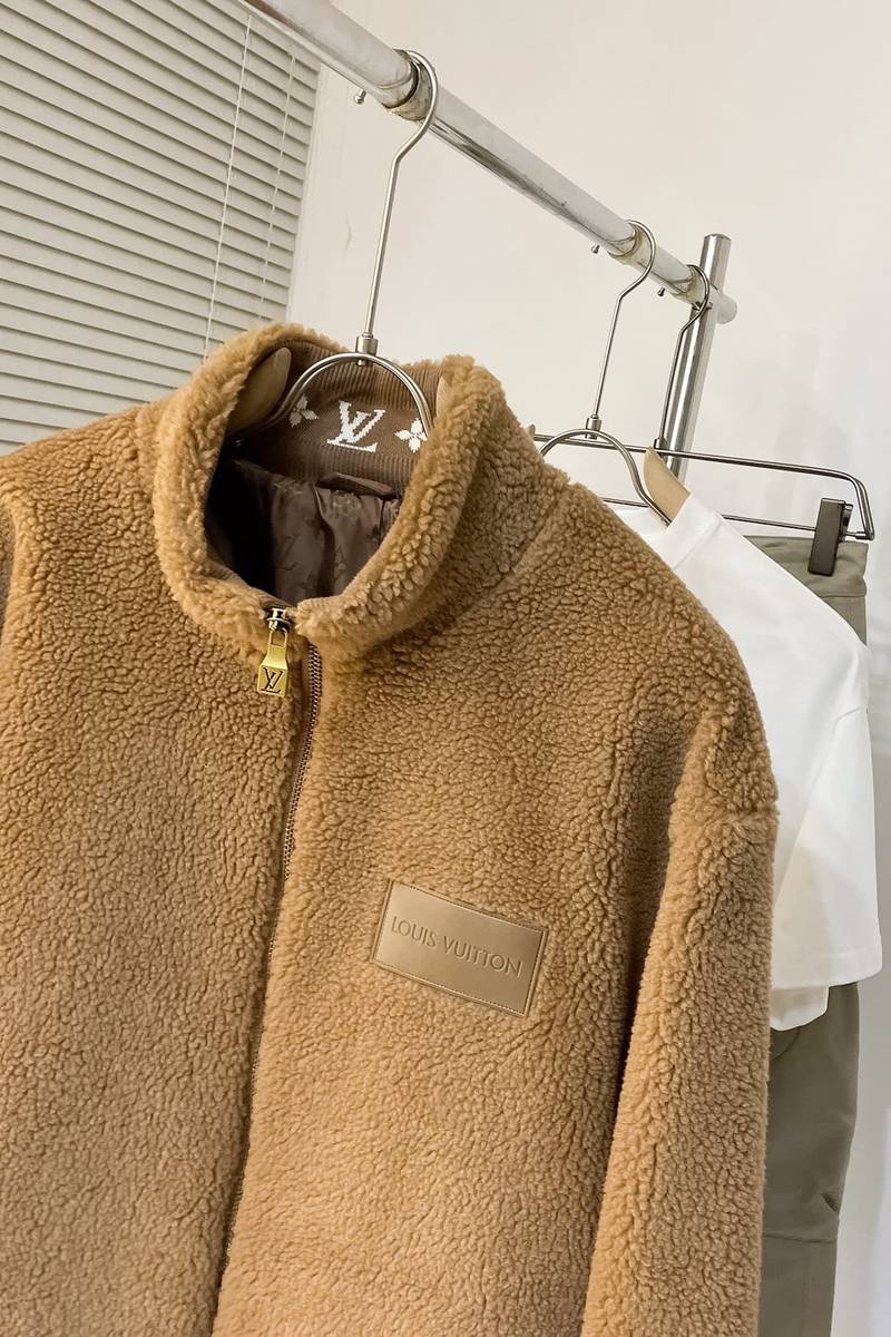 Leather Patch Fleece Blouson