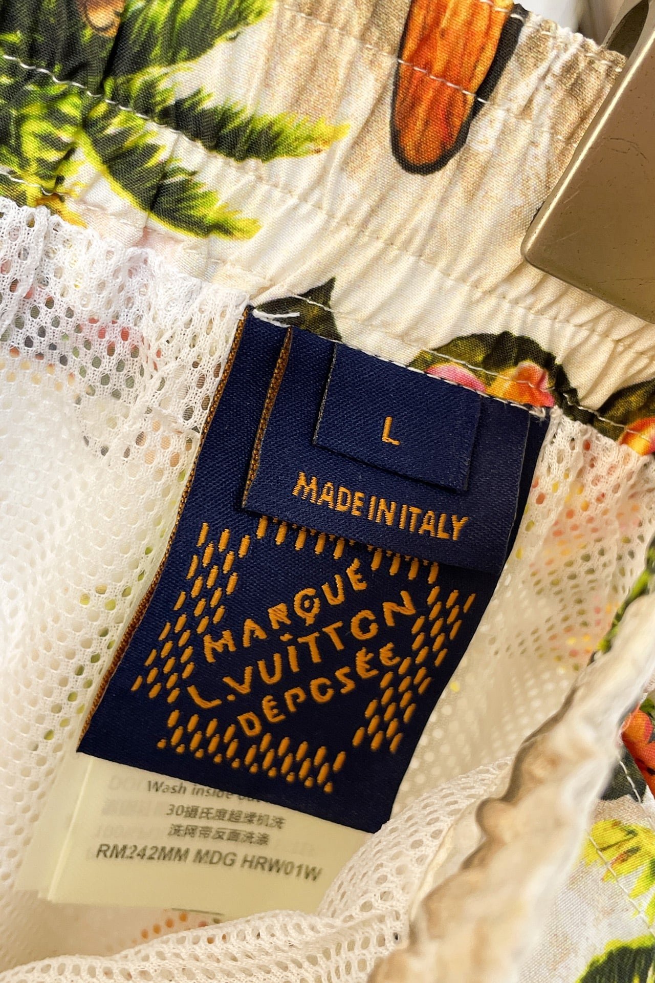 LV Monogram Short-Sleeved Silk Shirt +Monogram Silk Drawstring Shorts