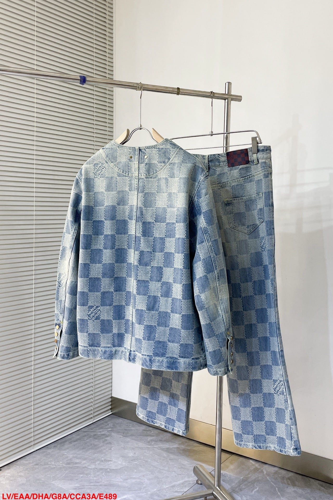LV Damier Denim Chic Jacket+Damier Bootcut Denim Pants