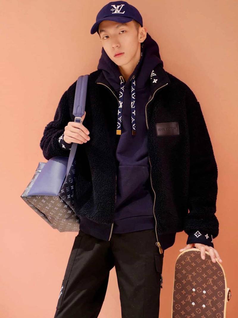 Leather Patch Fleece Blouson