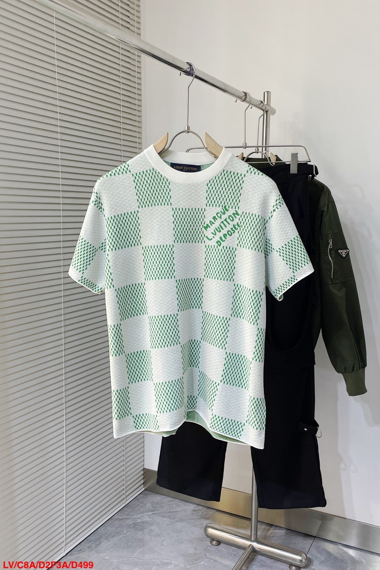 LV Damier Knitted Short-Sleeved Crewneck