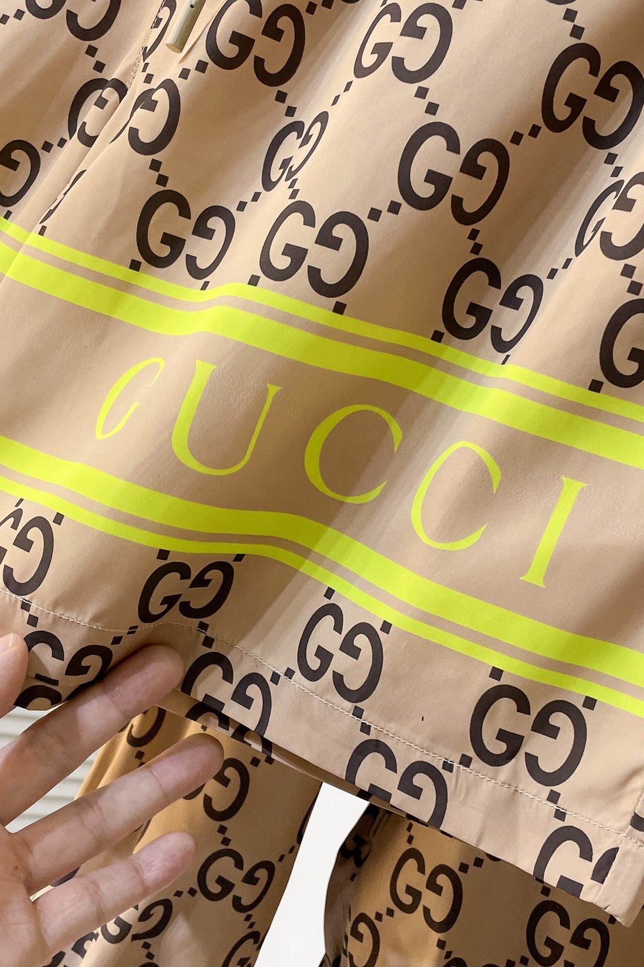 Gucci light nylon GG print hooded jacket+shorts