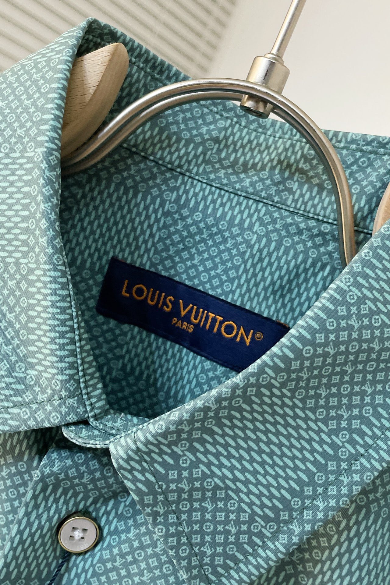 LV Printed Short-Sleeved Cotton Shirt+Printed Nylon Swimshorts