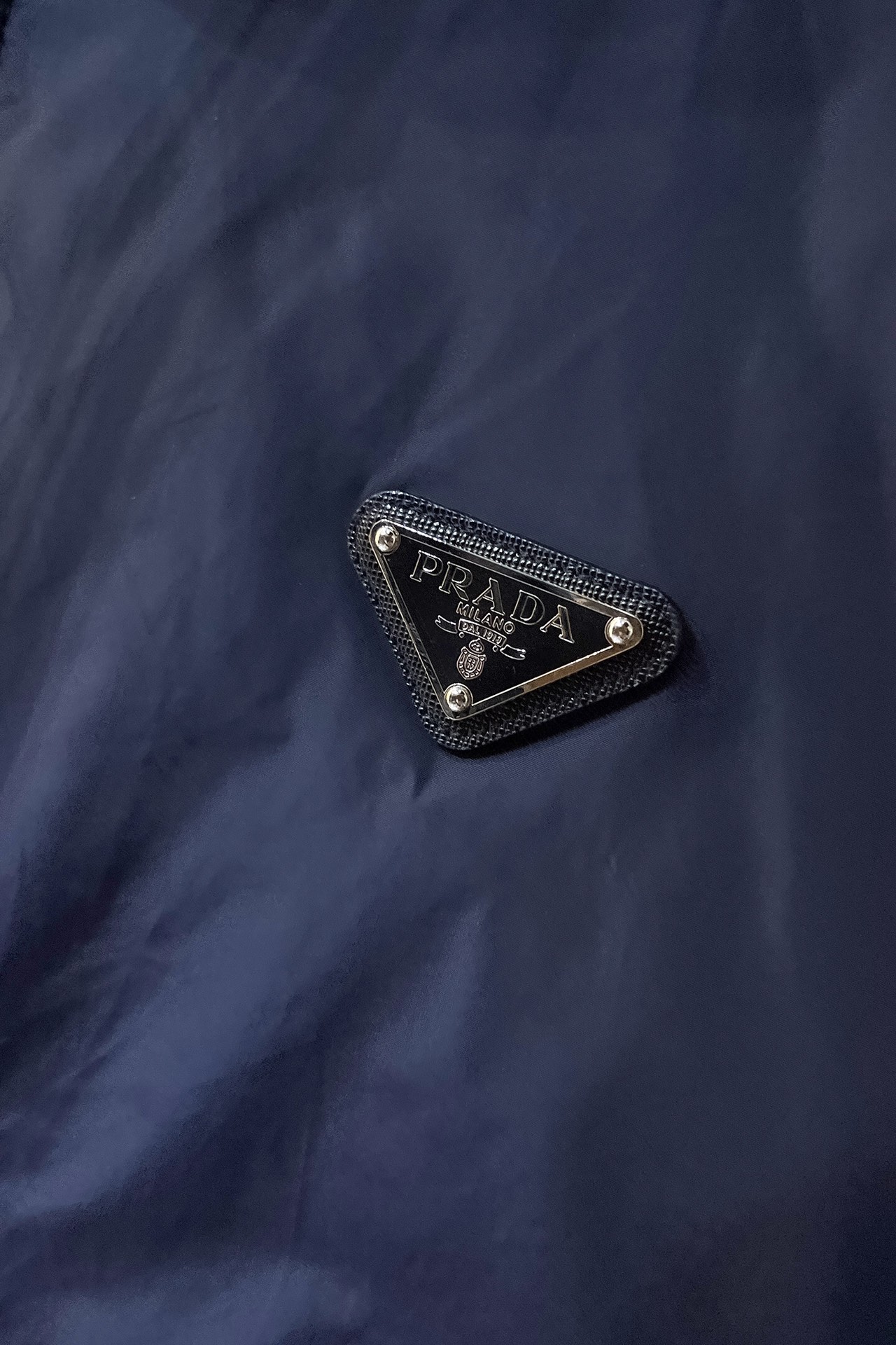 Hooded Re-Nylon down jacket