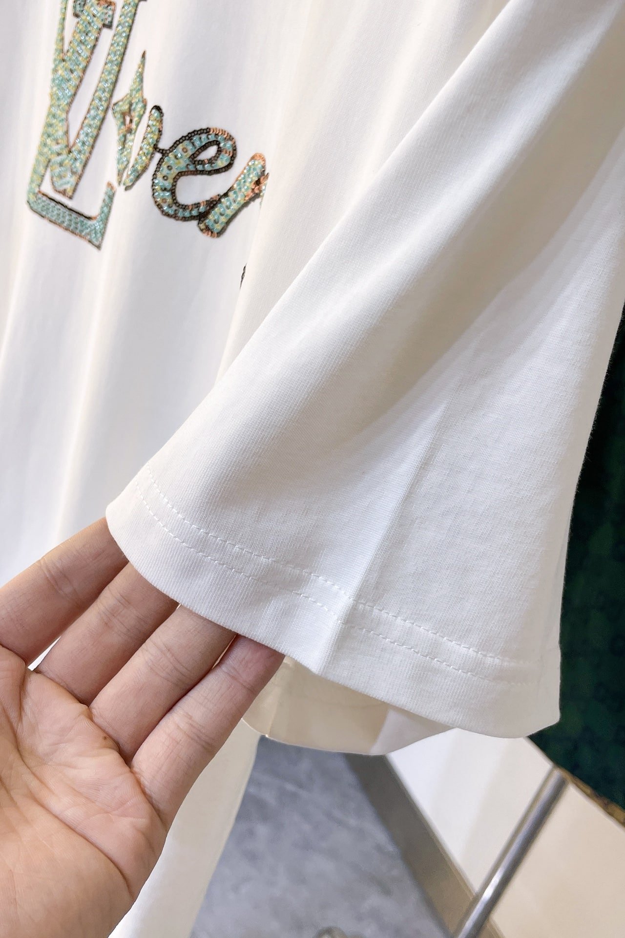LV Embroidered Short-Sleeved T-Shirt