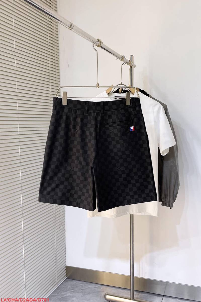 LV Damier Cotton Casual Shorts