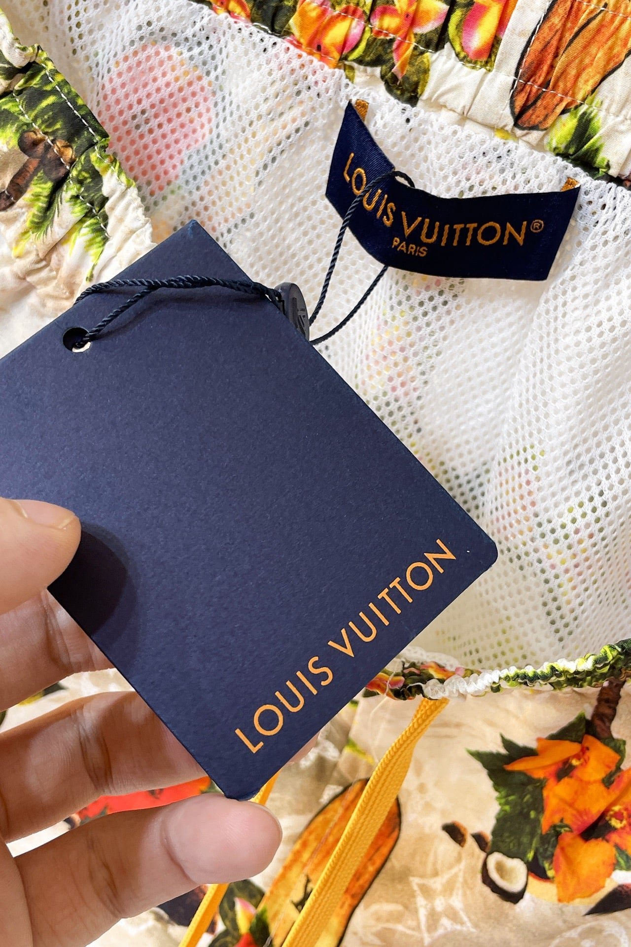 LV Monogram Short-Sleeved Silk Shirt +Monogram Silk Drawstring Shorts