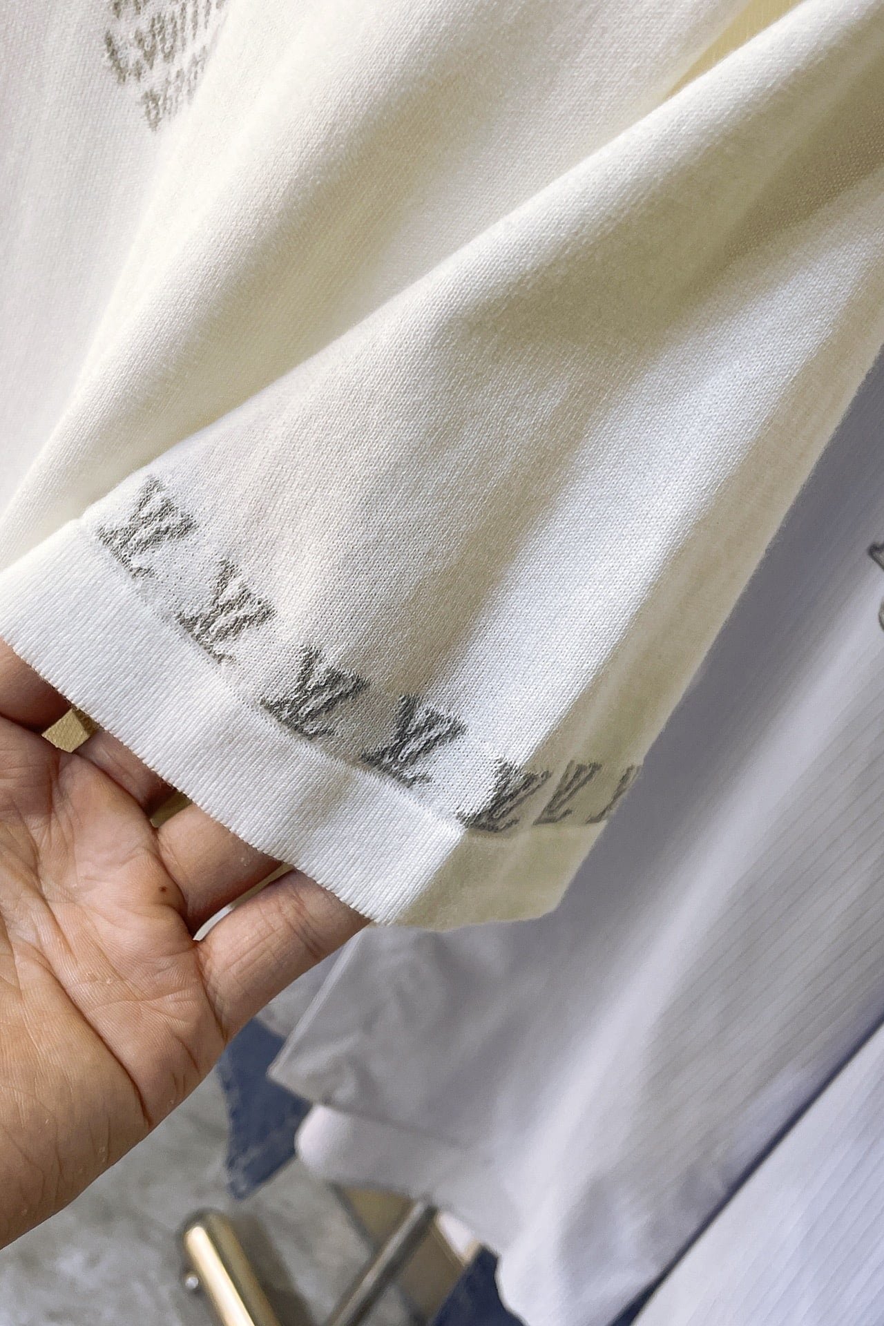 LV Short-Sleeved Cotton Crewneck