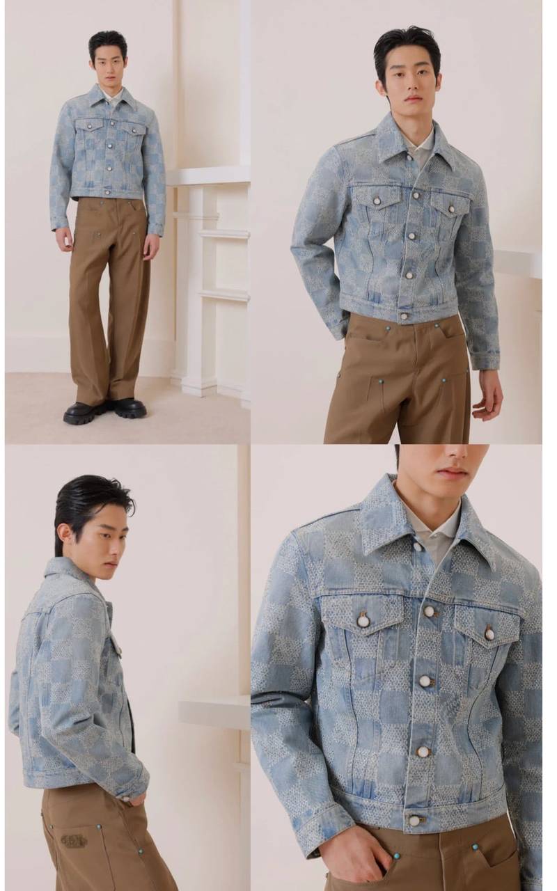 LV crystal denim jacket+pant