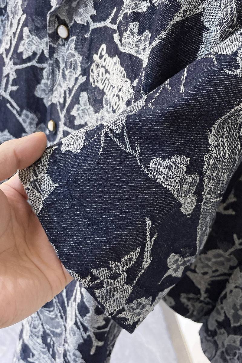 LV Short-Sleeved Denim Shirt+Denim Shorts