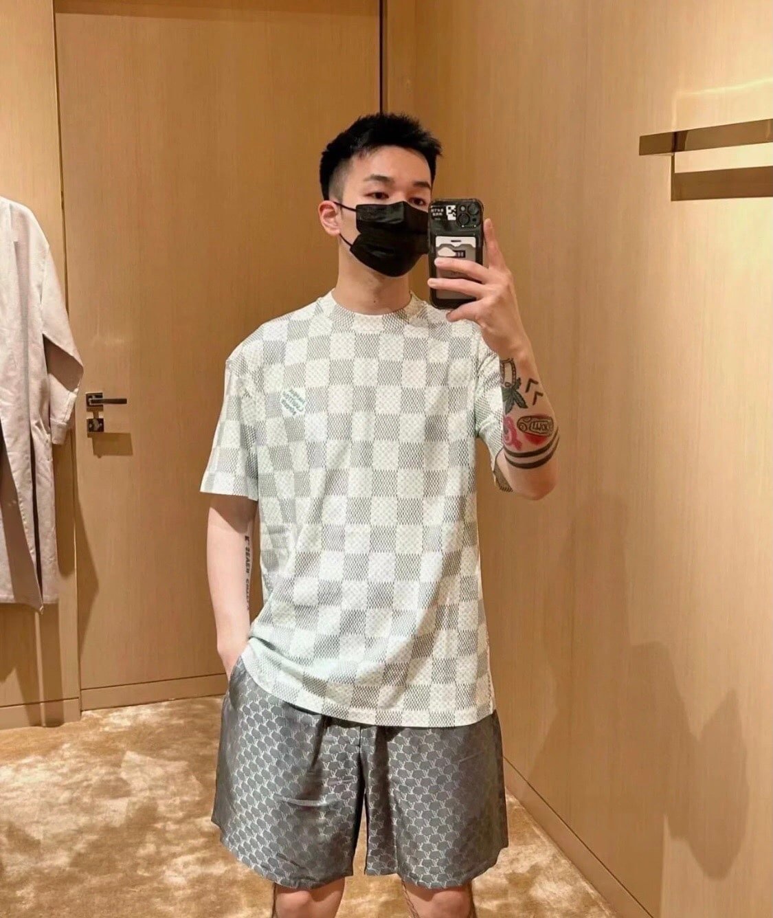 LV Printed Short-Sleeved Cotton T-Shirt