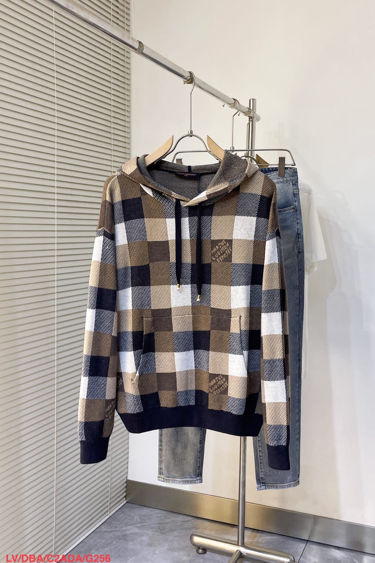 LV Damier Cashmere And Wool-Blend Hoodie