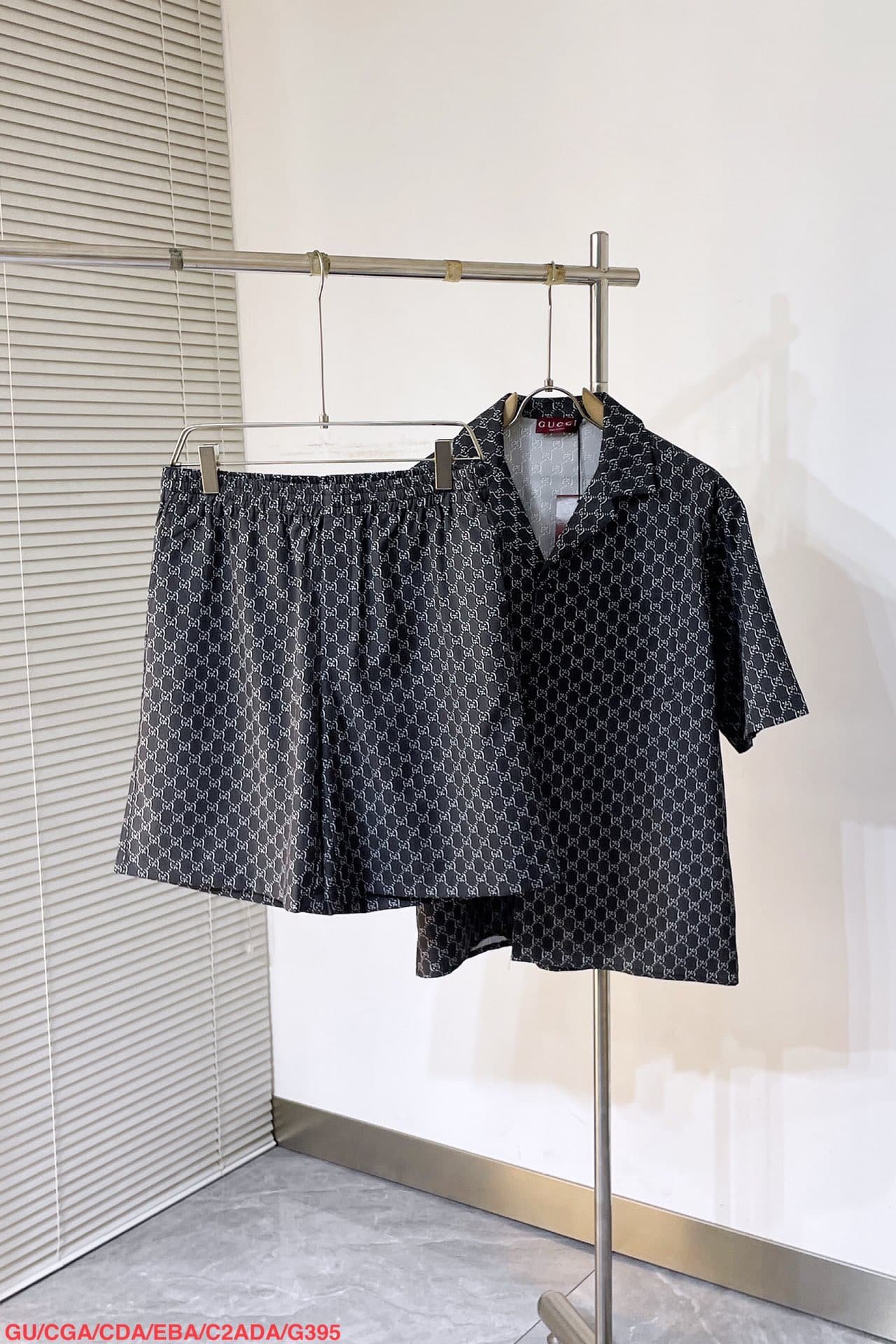 Gucci Silk shirt with GG Shadow+ Shorts