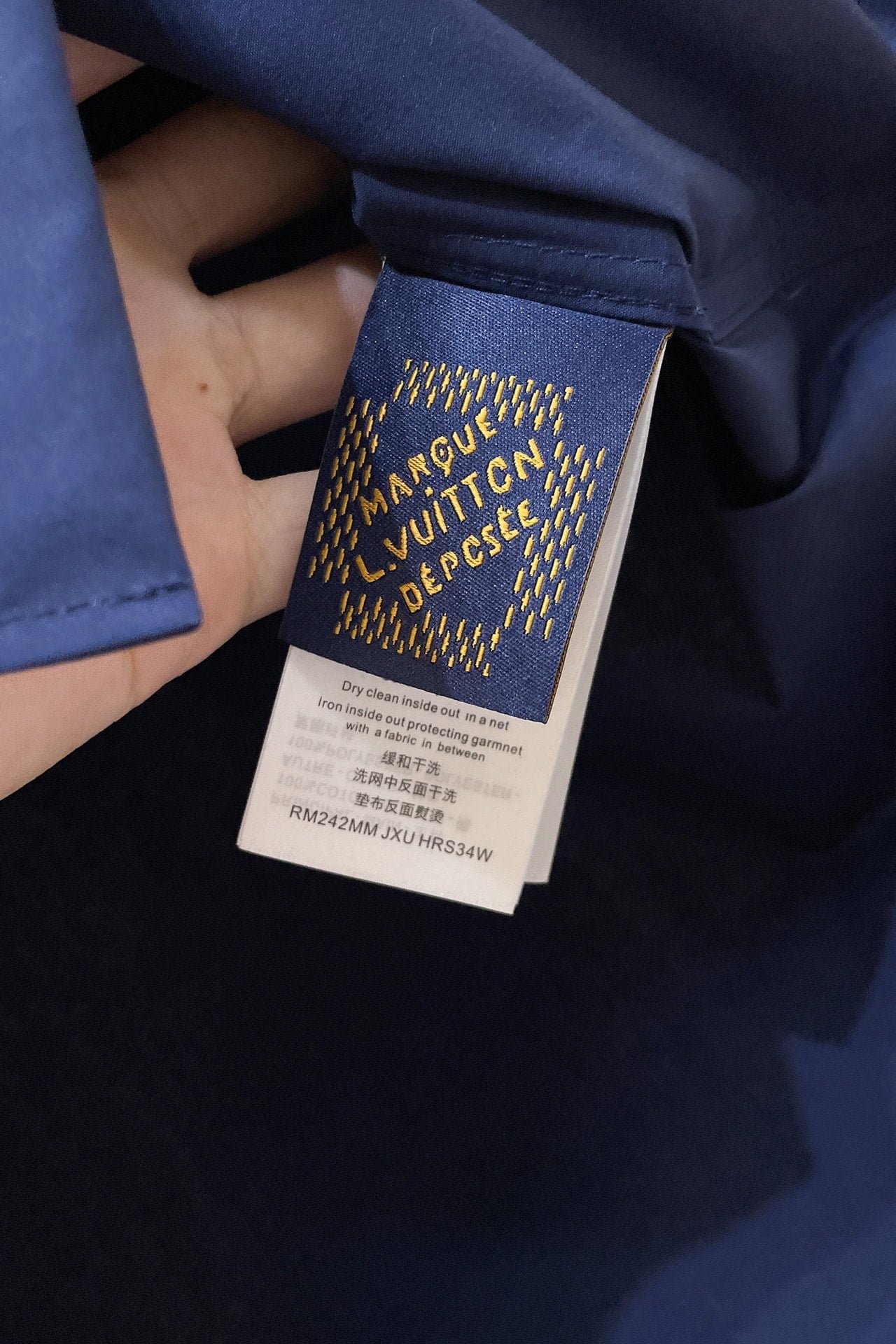 LV Embroidered Long-Sleeved Cotton Shirt