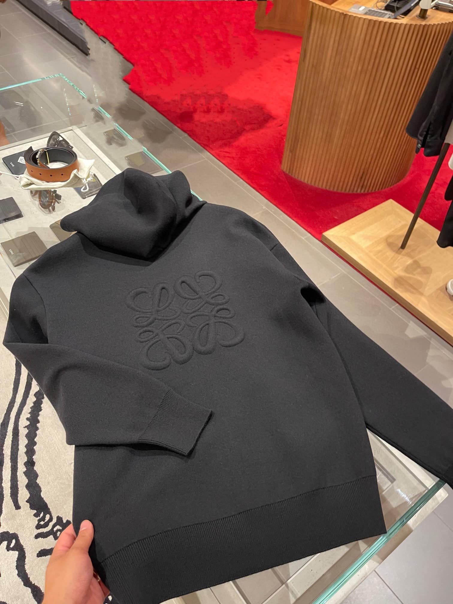 Anagram zip-up hoodie in wool