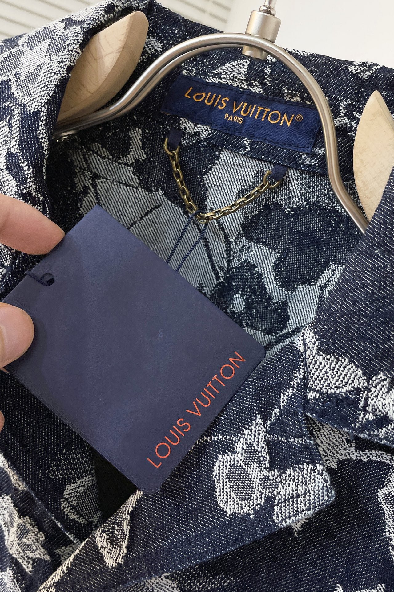 LV Short-Sleeved Denim Shirt+Denim Shorts