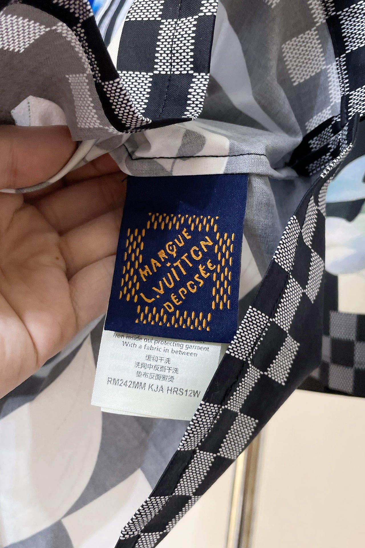 LV Printed Short-Sleeved Cotton Shirt+Technical Cotton Jersey Shorts