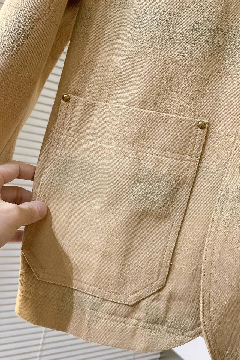 Damier Collarless Workwear Cotton Jacket+Pants