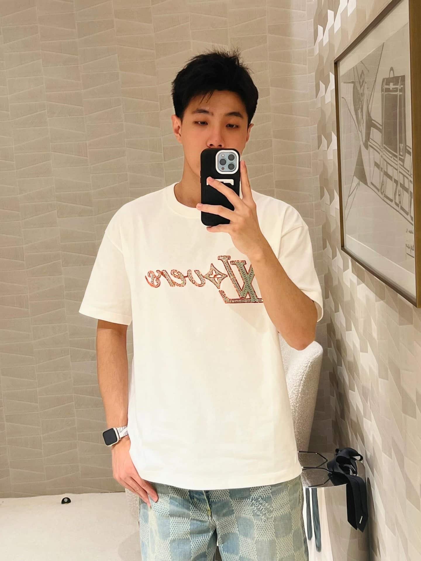 LV Embroidered Short-Sleeved T-Shirt
