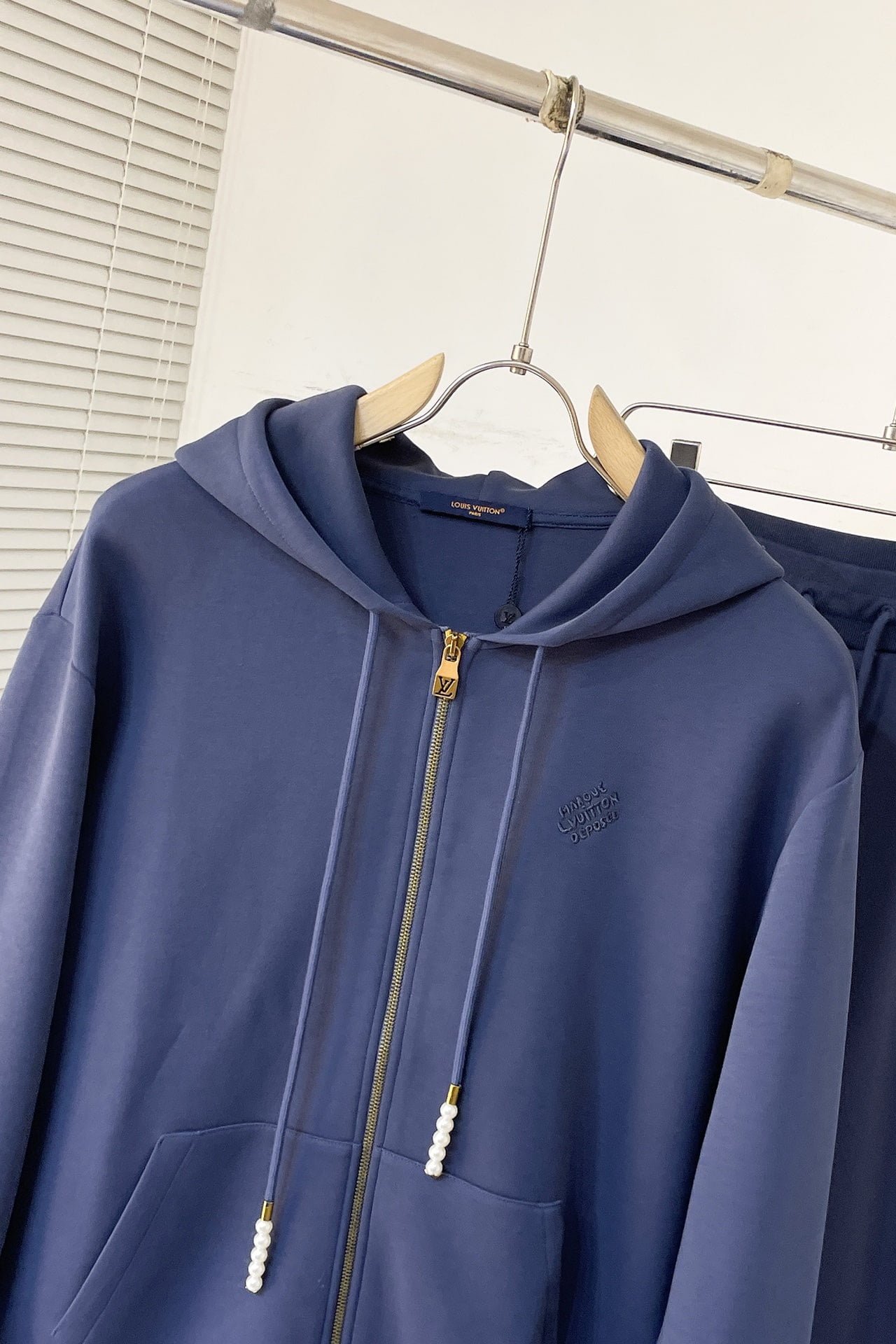 LV Embroidered Jersey Zip-Through Hoodie+TEmbroidered Jersey Jogpants