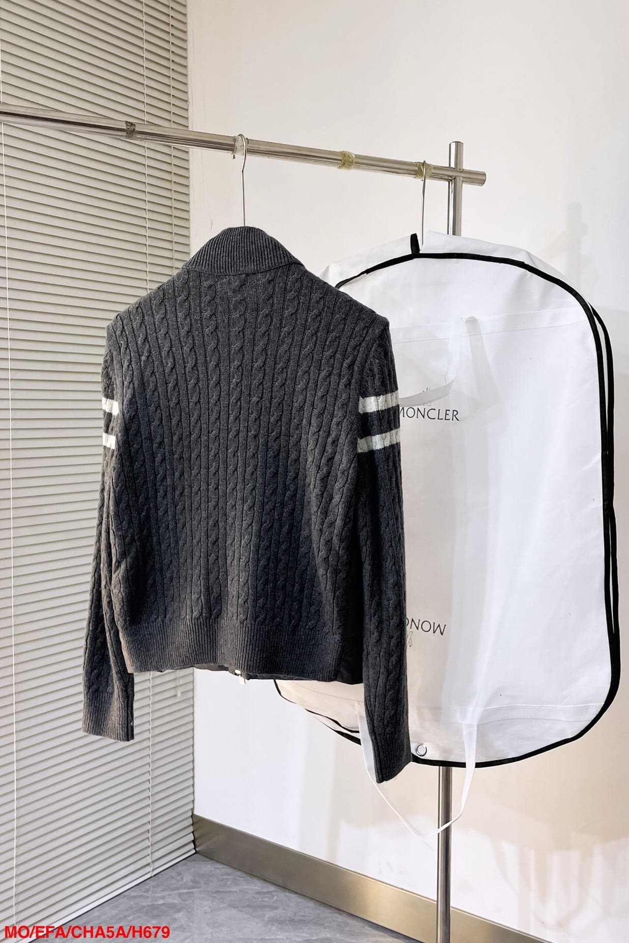 Padded Wool Zip-Up Cardigan