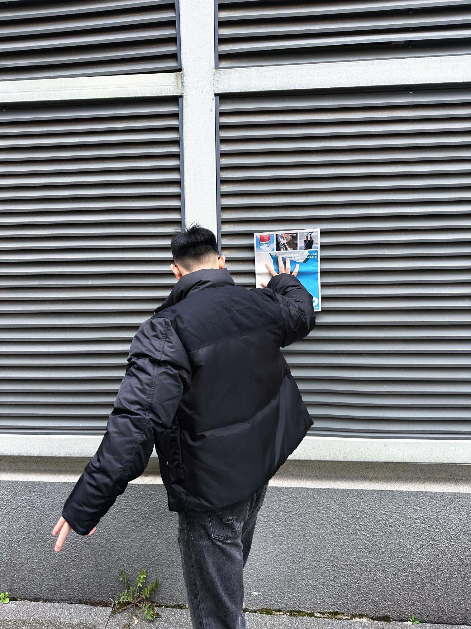 Cropped Re-Nylon down jacket