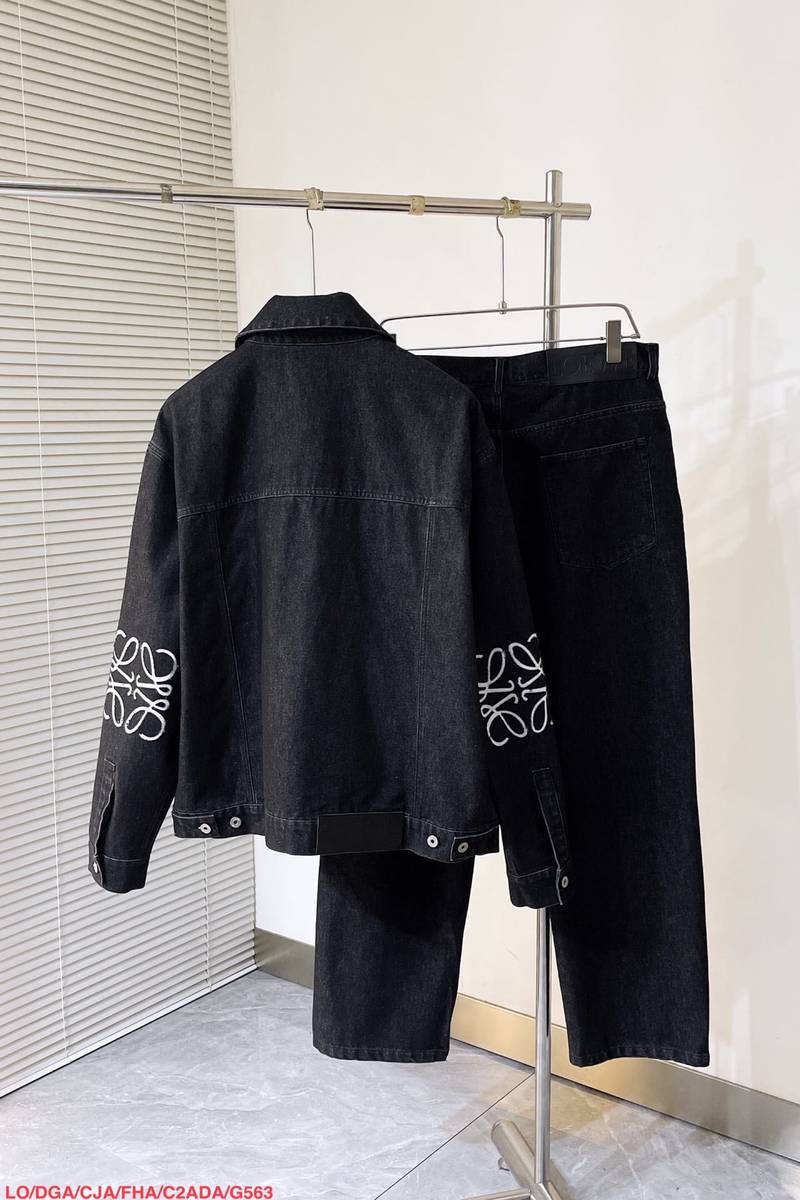 Loewe Anagram jacket in denim+Anagram baggy jeans in denim