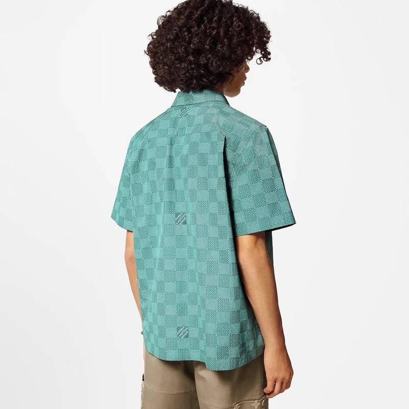 LV Printed Short-Sleeved Cotton Shirt+Printed Nylon Swimshorts