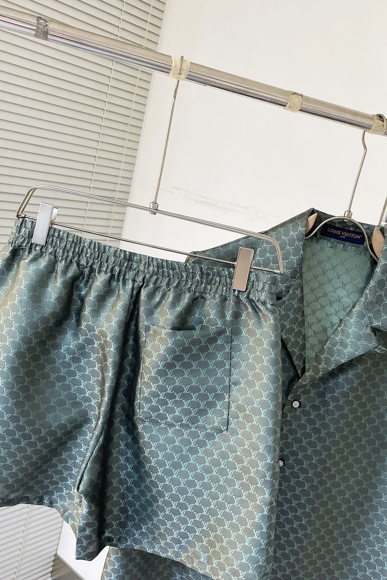 LV Drawstring Jacquard Silk-Blend Shorts