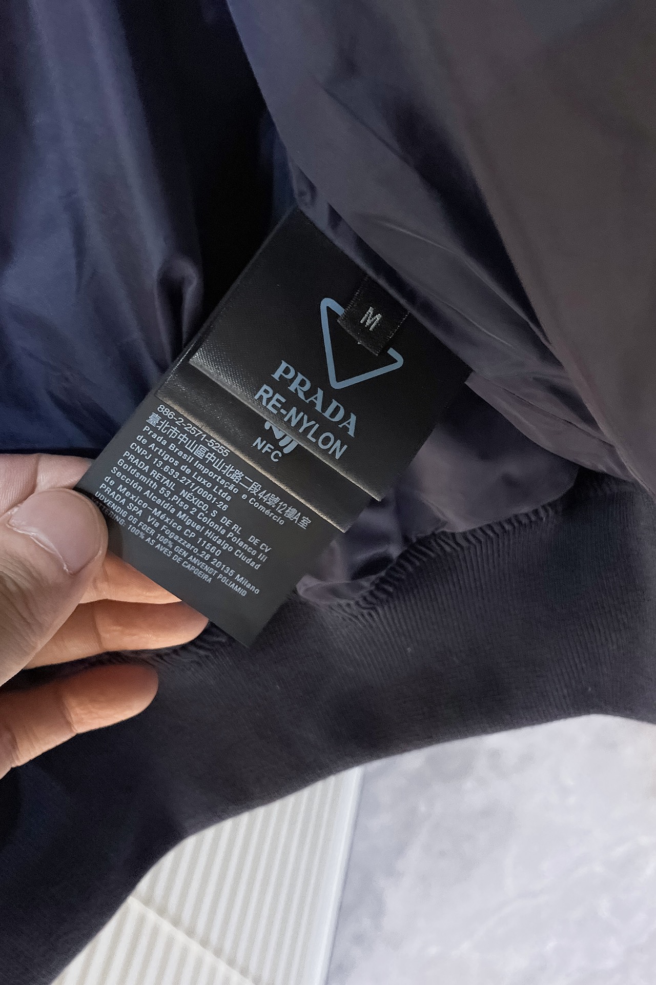 Hooded Re-Nylon down jacket