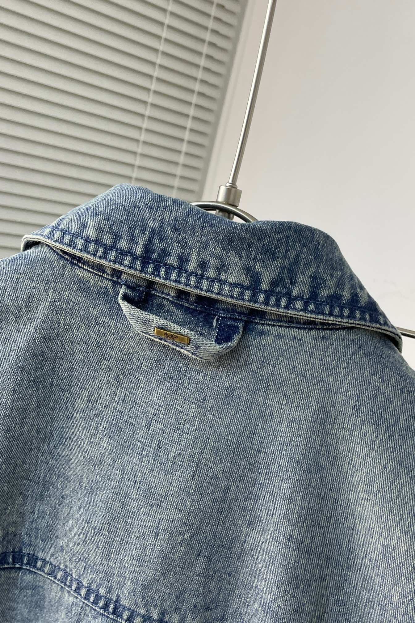 LV Short-Sleeved Denim Workwear Shirt+shorts