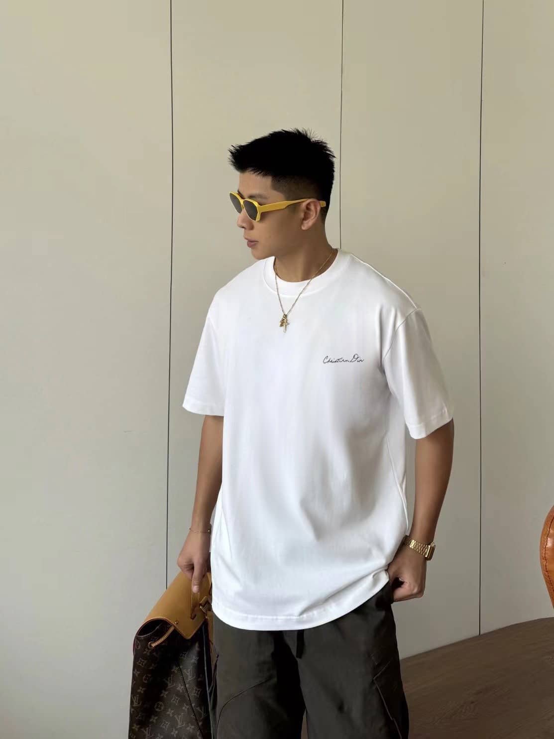 Handwritten Christian Dior T-Shirt, Relaxed Fit