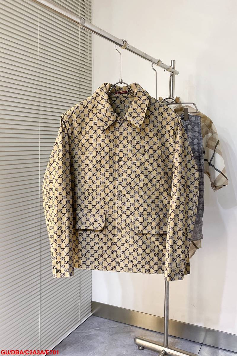 Gucci gg linen blend canvas jacket