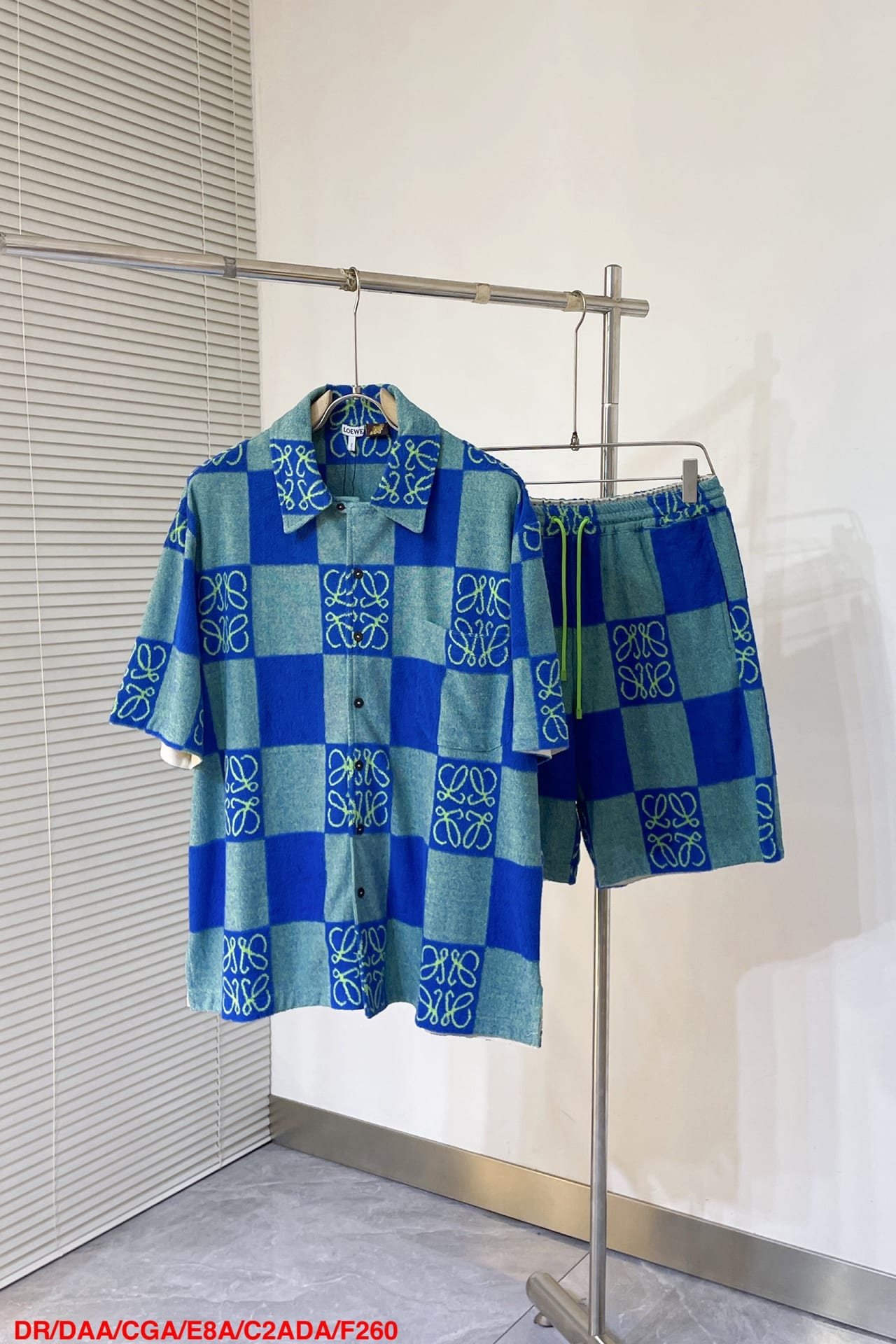 Loewe Short sleeve shirt in terry cotton jacquard+Shorts in terry cotton jacquard