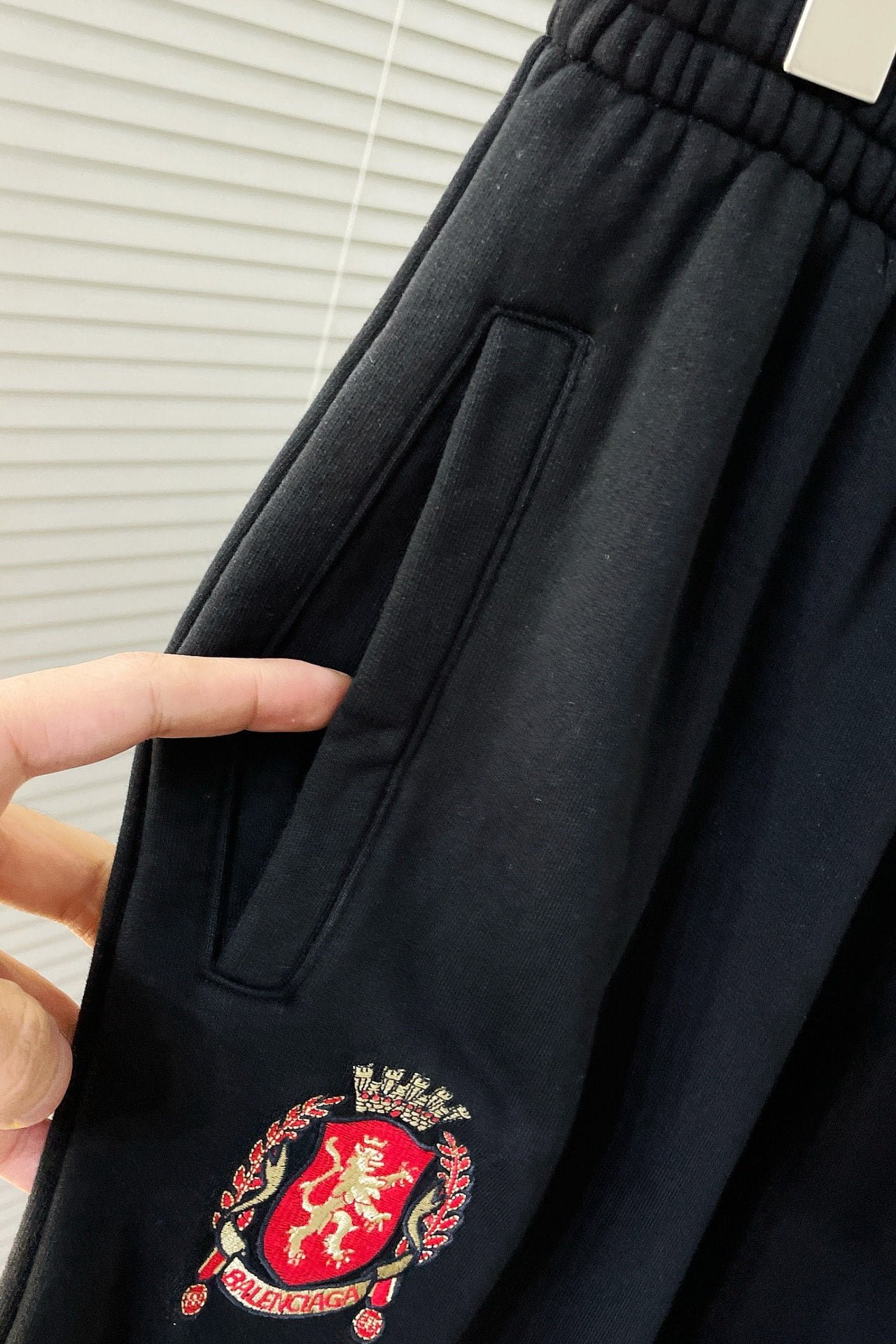 Balenciaga Soccer Baggy Sweatpants in black and white medium fleece