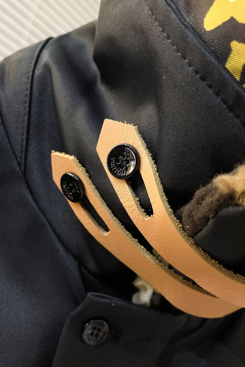 Cotton Aviator Jacket With Monogram Fleece Collar